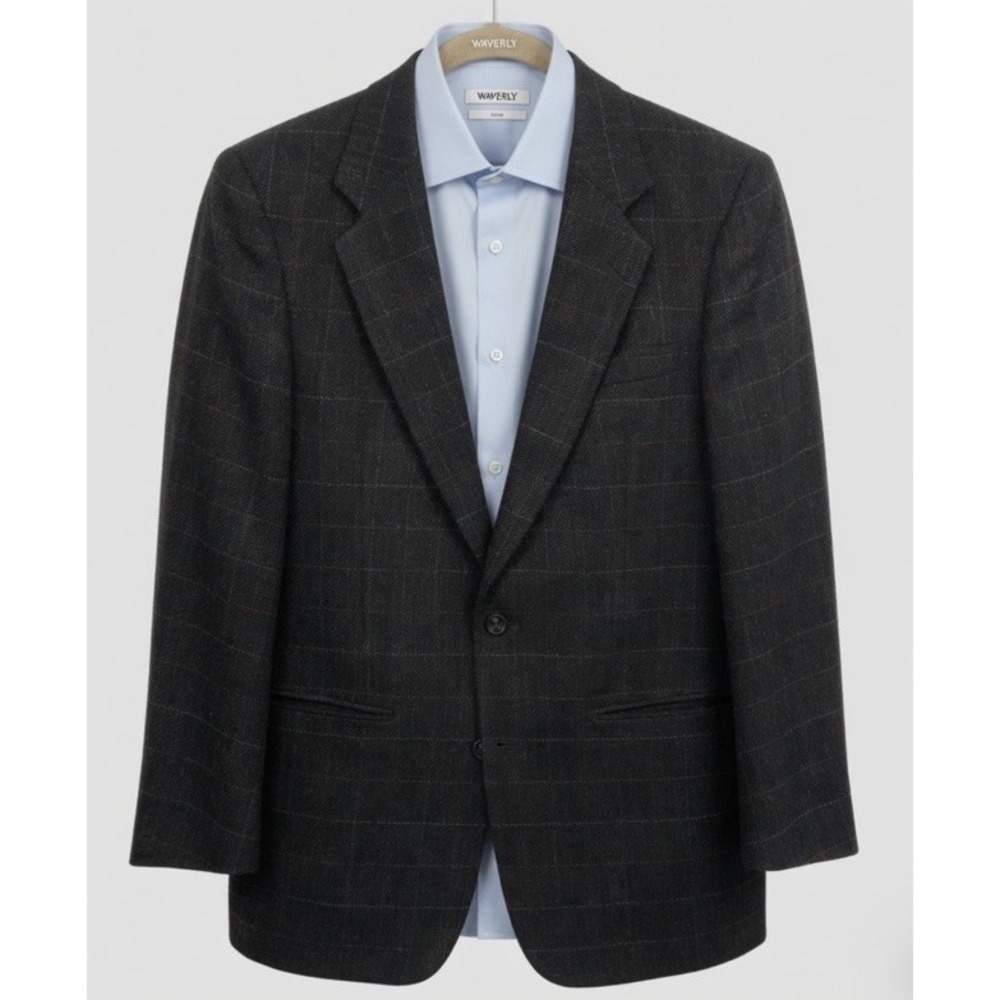 Christian Dior Monsieur Blazer Men 40R Wool Tweed Windowpane Plaid Career Jacket